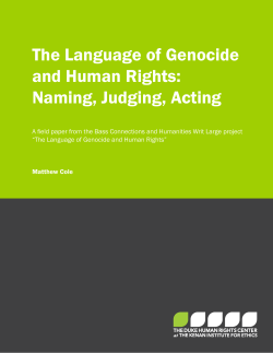 The Language of Genocide and Human Rights