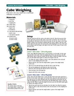 Academic Work Activities - Cube Weighing