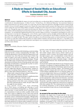 A Study on Impact of Social Media on Educational Efforts in