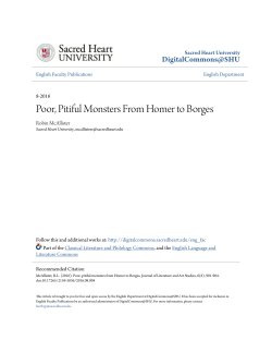 Poor, Pitiful Monsters From Homer to Borges