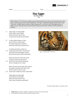 CommonLit | The Tyger