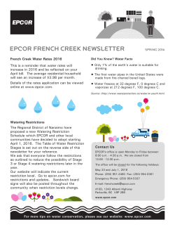 Epcor FRENCH CREEK Newsletter
