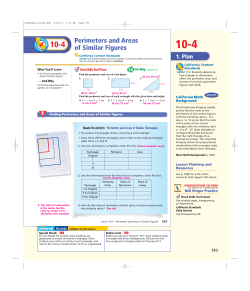 Perimeters and Areas of Similar Figures