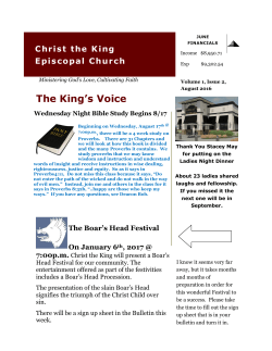 August 2016 - Christ the King
