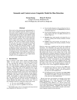 Semantic and Context-aware Linguistic Model for Bias
