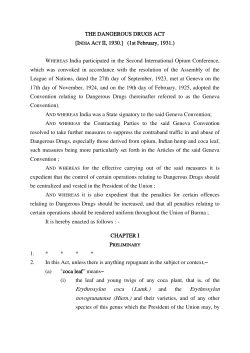 THE DANGEROUS DRUGS ACT - Constitutional Tribunal of Myanmar
