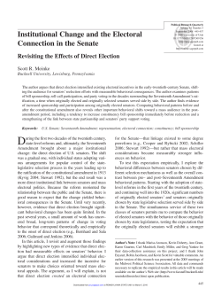 Institutional Change and the Electoral Connection in the Senate