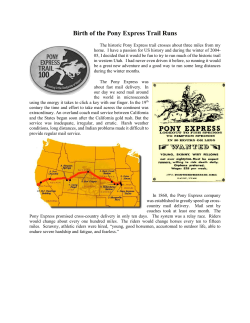 Birth of the Pony Express Trail Runs