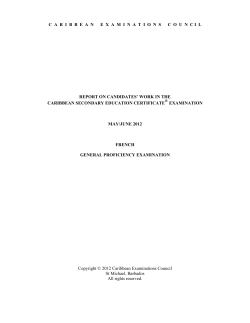 caribbeanexaminations council report on candidates` work in