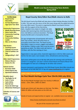 Royal County 5km/10km Run/Walk returns to Kells DATE FOR