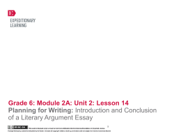 Grade 6: Module 2A: Unit 2