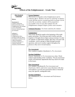 Effects of the Enlightenment &ndash; Grade Nine