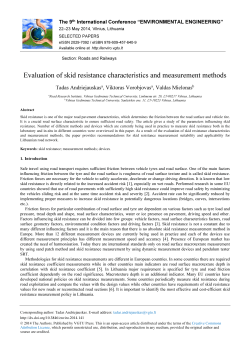 Evaluation of skid resistance characteristics and measurement
