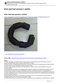 Kisii married woman`s anklet - Institute of Anthropology, Gender