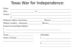 Texas War for Independence Basics