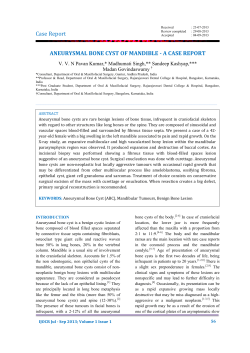 Case Report ANEURYSMAL BONE CYST OF MANDIBLE