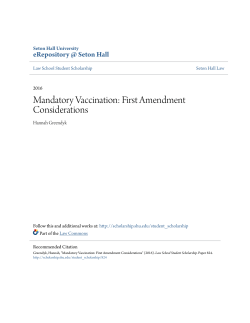 Mandatory Vaccination: First Amendment Considerations