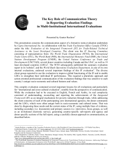 The Key Role of Communication Theory in Reporting Evaluation