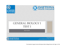General Biology I Test I