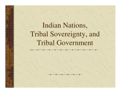 Indian Nations, Tribal Sovereignty, and Tribal Government