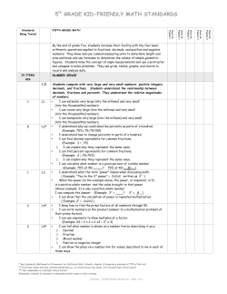 5th GRADE KID-FRIENDLY MATH STANDARDS