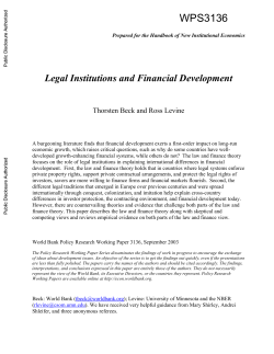 Legal Institutions and Financial Development