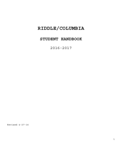 Student Handbook - Riddle Elementary School