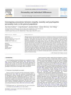 Investigating associations between empathy, morality and