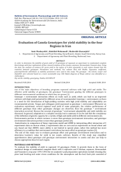 Evaluation of Canola Genotypes for yield stability in the four