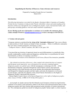 background materials about the doctrine of discovery