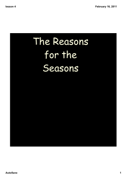 The Reasons for the Seasons