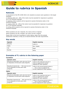 Guide to rubrics in Spanish