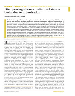 Disappearing streams - Baltimore Ecosystem Study