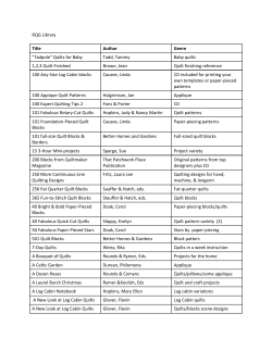 RQG Library Title Author Genre "Tadpole" Quilts for Baby Tadd