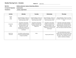 Weekly Planning Form – Schedule