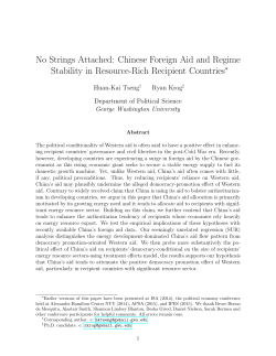 No Strings Attached: Chinese Foreign Aid and Regime Stability in