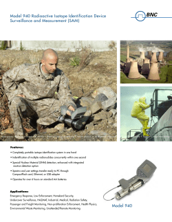 Model 940 Model 940 Radioactive Isotope Identification Device