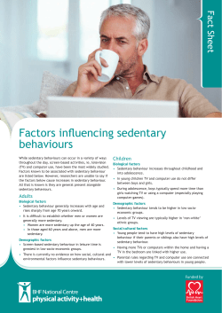Factors influencing sedentary behaviours