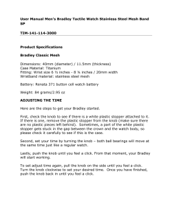 User Manual Men`s Bradley Tactile Watch Stainless