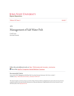 Management of Salt Water Fish - Iowa State University Digital
