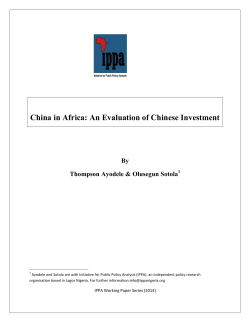 China in Africa: An Evaluation of Chinese Investment