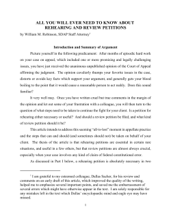 all you will ever need to know about rehearing and review petitions