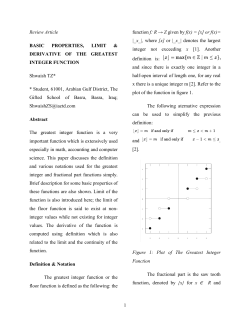 Greatest Integer Function