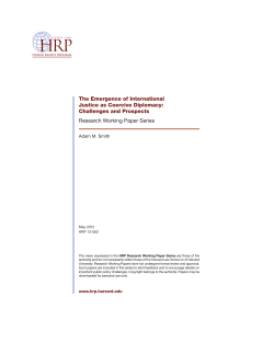 The Emergence of International Justice as Coercive Diplomacy