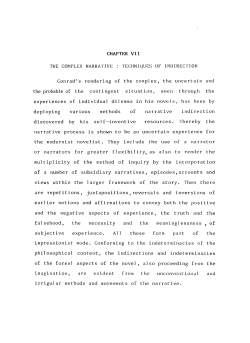 THE COMPLEX NARRATIVE : TECHNIQUES OF INDIRECTION