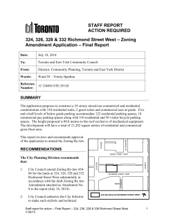 STAFF REPORT ACTION REQUIRED 324, 326