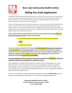 SLIDE APPLICATION - Bear Lake Community Health Centers