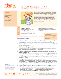 How Full Is Your Bucket? For Kids