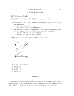Course Notes 6.2 Graph Terminology