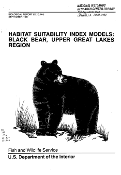 Habitat Suitability Index Models: Black Bear, Upper Great Lakes